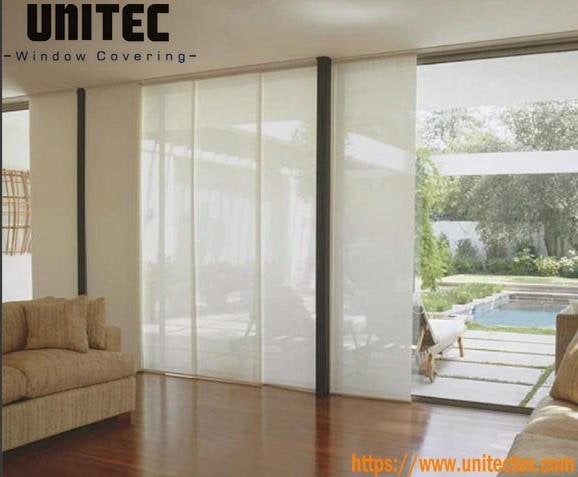 Panel track blinds for living room