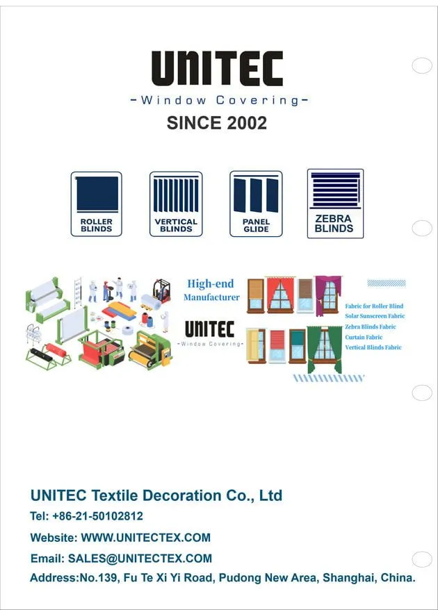 Manufacturer of roller blinds fabrics