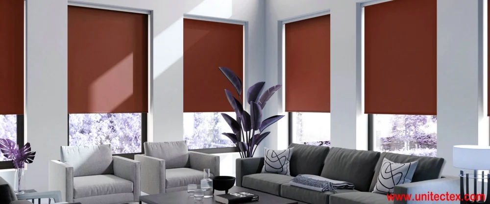 PVC Vinyl fabric roller blinds Blackout PVC Roller Blinds