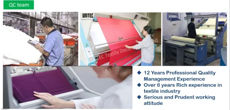 Quality control team of UNITEC Blinds fabric