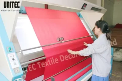 quality control of roller blinds fabrics UNITEC