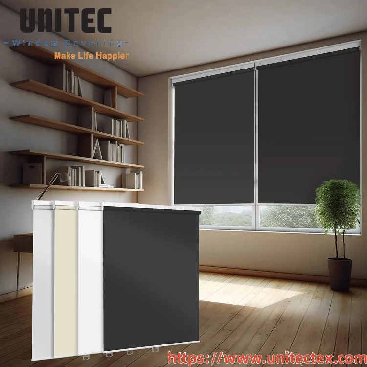 Custom Black Blackout Roller Shades