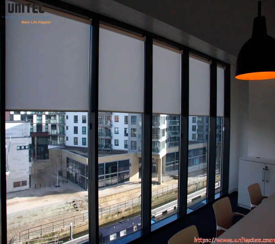 black blackout blinds with acrylic coating